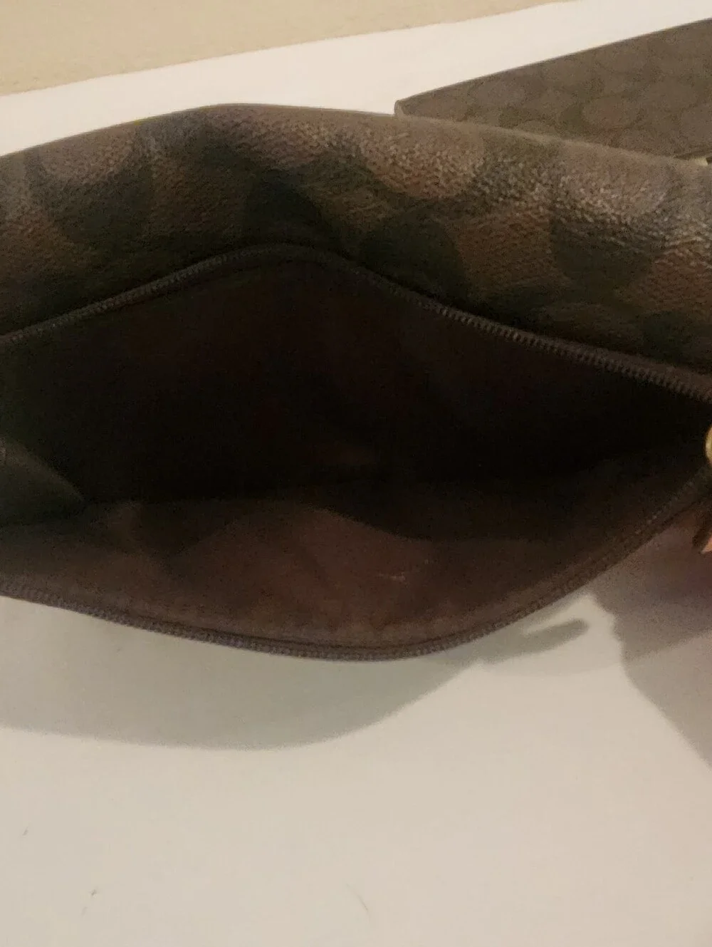 Coach Peyton Signature Brown Envelope Wallet with Removable Checkbook F51103